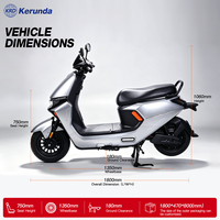 1000W 60V Adult Electric Motorcycle, Powerful Two-Wheeler E Bike with Rear Seat & Wide Foot Platform for Family Daily Travel