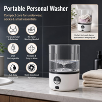 Lave-linge portable sans fil tout-en-un mini automatique étanche en plastique de qualité supérieure pour sous-vêtements et chaussettes