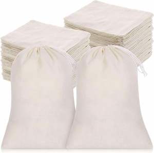 Sacs filtrants en gaze de coton pur multi-usages pour bain, épices, marinades, assaisonnements, herbes médicinales, soupes, passoire à poisson, thé, qualité alimentaire, naturel - Product Image 1