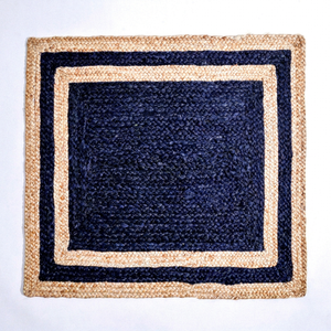 Tapis en jute tressé fait main bleu marine en gros pour salon, chambre, hôtel, décoration intérieure - Product Image 1