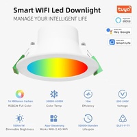 Moderna Lámpara LED de Techo de 10W con wifi, zigbee, aluminio, compatible con Alexa, 90mm, tricolor, inteligente, con control Tuya para el hogar.