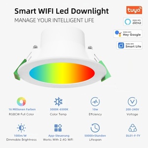 Moderna Lámpara LED de Techo de 10W con wifi, zigbee, aluminio, compatible con <span class=keywords><strong>Alexa</strong></span>, 90mm, tricolor, inteligente, con control Tuya para el hogar. - Product Image 3