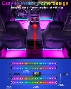 Ánh sáng môi trường xung quanh Kit cho xe nội thất RGB năng động Giao Hưởng 5050 USB powered <span class=keywords><strong>Led</strong></span> Neon dải ánh sáng 48led 72led tùy chọn cho xe - Product Image 2