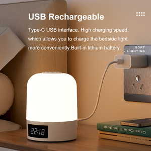 Bàn Đêm ánh sáng thị lực bảo vệ đồng hồ điện tử điều khiển từ xa giường chăm sóc phòng bé ký túc xá văn phòng làm việc LED cạnh giường ngủ đèn bàn - Product Image 5