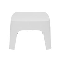 Table basse d'extérieur carrée moderne en polypropylène blanc