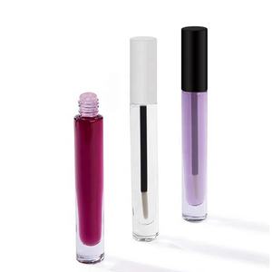 Tubos de brillo labial de vidrio brillante ecológicos con tapa de rosca para envases de aceite labial y uso con colorete - Product Image 1