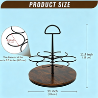 Organisateur rotatif pour sirops de café, capacité de 6 bouteilles, support en bois pour sirops de café pour comptoir, grand support pour bouteilles pour station de bar
