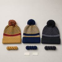 Bonnet d'hiver côtelé en acrylique 100% avec pompon, style urbain, personnalisable avec logo, marque privée, faible MOQ, fabrication OEM/ODM Highfly