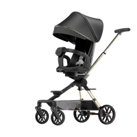 Poussette de voyage légère en alliage d'aluminium pour bébé, pliable en un clic, avec plateau repas, capacité de charge de 20 kg, pour 0-3 ans