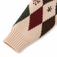 Pull tricoté personnalisé ODM/OEM pour homme, motif Argyle de Noël, flocon de neige, sapin, houx, anti-plis, anti-rétrécissement