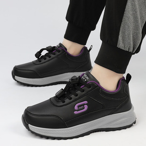 Zapatos para Caminar de Mujer, Cuero Vacuno, Punta Redonda, Impermeables, Color Sólido A666, para Personas Mayores, Cómodos para Viajar, con Logotipo de Goma - Product Image 3