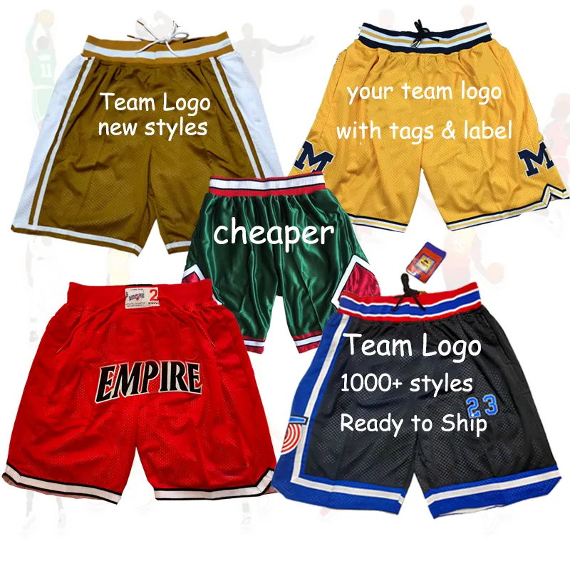 Just men Don-pantalones cortos de baloncesto para hombre, Shorts transpirables de doble capa con bordado, Slxers Bulls Magic All Star, Logo personalizado para correr