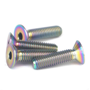 Boulon de visée fabricant M5x20mm arc-en-ciel GR5 alliage de titane Allen fraisée vis à tête hexagonale boulons pour pédale de vélo - Product Image 4