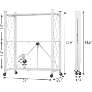 Étagère de rangement pliable multi-niveaux en métal moderne pour cuisine, présentoir portable sur pied - Product Image 2