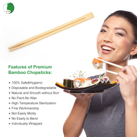 Palillos Desechables de Bambú Natural con Fundas de Papel Impresas Personalizadas, Palillos para Comida para Llevar de Restaurantes, Suministro al por Mayor