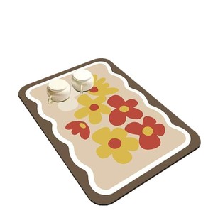 Tapete de Drenaje de Tierra de Diatomeas Floral, Rectangular, Antideslizante, para Cocina, 20x30cm, 30x40cm, 30x50cm, 40x50cm, 40x60cm, 50x60cm - Product Image 5