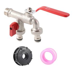 Raccord de remplacement pour réservoir IBC S60X6 1/2 pouces, double <span class=keywords><strong>robinet</strong></span>, vanne, <span class=keywords><strong>adaptateur</strong></span> pour réservoir d'eau - Product Image 6