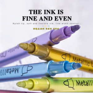 ปากกามาร์กเกอร์โลหะ12สีปากกาสีทองเงินสำหรับกระดาษสีดำแก้วหินเพ้นท์ฮาโลวีนสมุดภาพอัลบั้มรูปฟักทอง - Product Image 6