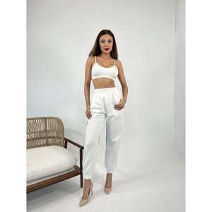 กางเกงฮาเร็มเอวสูงสีเอครู ผ้าคอร์ดูรอย ระบายอากาศได้ดี รุ่น 6742 สำหรับผู้หญิง - Product Image 5