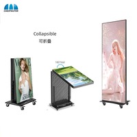 Afficheur numérique LED mobile imperméable pour intérieur, écran publicitaire sur pied, affiche LED