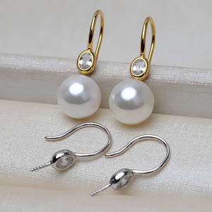 ต่างหูเงินแท้ S925 แบบยุโรป-อเมริกัน รูปมงกุฎ สำหรับงาน DIY พร้อมถาดเปล่าสำหรับใส่ไข่มุก 8-13 มม. รุ่น 3250 - Product Image 1