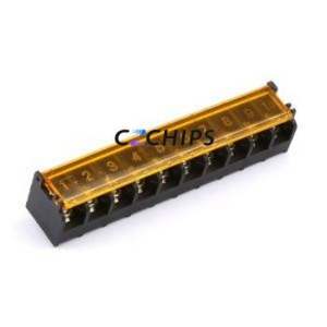 MXHB9500G-9.5-10P-BK01A-Cu-S-A Barrier Terminal Block Through hole,P=9.5mm Connector Three Sides 9.5mm 1x10P Straight Pin - Product Image 1