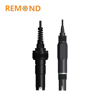 Probe pH Online Tipe Aliran PT1000 Elektroda Kompensasi Suhu Otomatis Sensor pH Air Industri OEM IP68