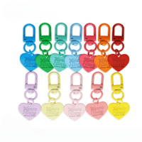 Porte-clés Cœur en Métal Personnalisé Couleur Bonbon avec Fermoir à Gâchette Tendance pour Sac à Main, Breloque de Sac, Accessoires DIY