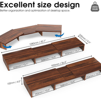 Rehausseur d'écran en bois massif robuste, angle réglable, étagère de bureau pour ordinateur à grand écran, jeux