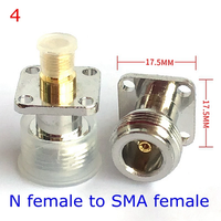 Conector de Brida de 4 Orificios L16 N a SMA Macho Hembra, Conector de Panel de Chasis con Brida de 4 Orificios Tipo N Macho Hembra a SMA