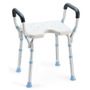 Tabouret de bain médical réglable de 300 lb à usage intensif <span class=keywords><strong>Chaise</strong></span> de douche crantée <span class=keywords><strong>avec</strong></span> accoudoirs Équipement de sécurité de douche interne - Product Image 1