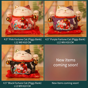 Figurine japonaise en céramique de porcelaine écologique émaillée de 4,5 pouces, chat porte-bonheur <span class=keywords><strong>Maneki</strong></span> <span class=keywords><strong>Neko</strong></span>, cadeau, tirelire pour la maison et l'hôtel - Product Image 5