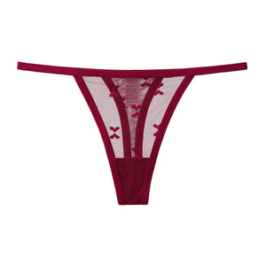 Tanga de malla transparente para mujer con bordado de corazón, tirantes finos, cintura baja, bragas sexys, suaves y elásticas, talla grande, ropa interior tipo G-string para damas. - Product Image 5