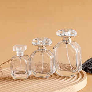 Flacon <span class=keywords><strong>de</strong></span> parfum <span class=keywords><strong>ou</strong></span> d'huile cosmétique en verre octogonal recyclable au design moderne et unique, 30 ml, 50 ml, 100 ml, avec couvercle en acrylique - Product Image 1