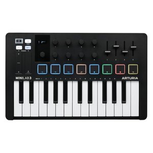 Clavier de contrôle MIDI électronique en plastique Arturia Minilab 3 à 25 touches avec touches lumineuses pour la production musicale - Product Image 1