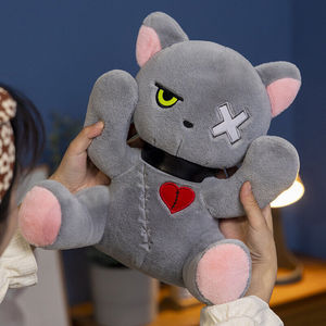 Peluche Gatto <span class=keywords><strong>Diablo</strong></span> Reborn per Halloween, Cuscino per Dormire, Adorabile Gattino Bianco Scuro, Regalo, Giocattoli di Peluche per Halloween - Product Image 6