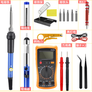 Soldering Iron <b>Kit</b> With Multimeter 60W Adjustable Temperature 110V 220V For <b>Welding</b> Repair Tools Set - Product Image 2