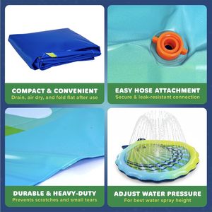 Aspersor de Agua en Forma de Concha de Mar de 60 Pulgadas para Niños Pequeños, Juego Acuático de Verano para el Patio Trasero - Product Image 6