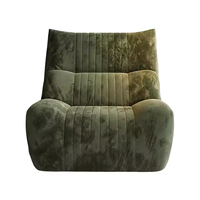 Fauteuil paresseux individuel en velours rembourré pour salon, style moderne JP, confortable, fauteuil d'appoint au sol