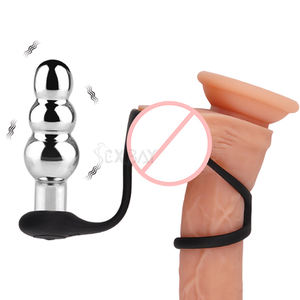 SEXBAY工場直送アルミシリコン10周波数振動3ヘッドメタルコックリング振動リモコン大人のおもちゃ - Product Image 1