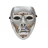 Déguisement de fête disco sphérique en plastique scintillant pour adultes, masque miroir DIY amusant pour femmes et hommes, idéal pour DJ, scène, bar, fête, décoration de vacances