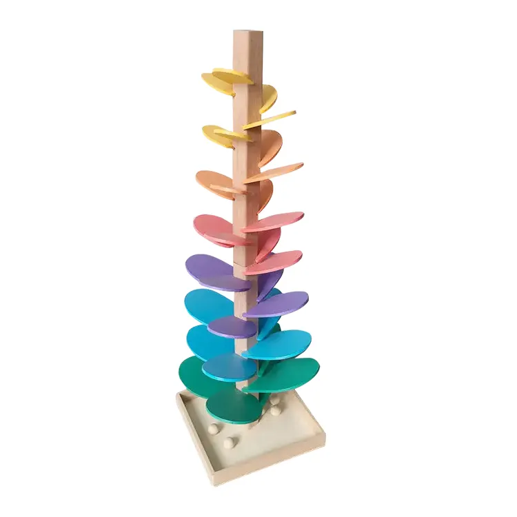 wood Rainbow music tree game color cognition early education fun assembly toy music tree baby