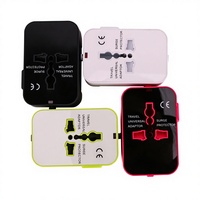 Adaptateur de voyage universel 1 Type-C + 1 USB, adaptateur multi-prises avec prises EU, US, AU, UK, chargeur mural international tout-en-un