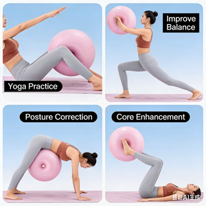 Pelota de Yoga Donut, Pelota de Ejercicio Inflable de PVC a Prueba de Explosiones con Bomba de Aire <span class=keywords><strong>para</strong></span> <span class=keywords><strong>Pilates</strong></span> y Entrenamiento de Estabilidad en Casa y Gimnasio - Product Image 6