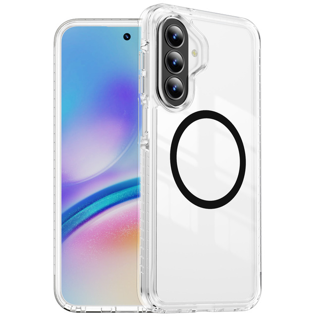 Phone Case for Samsung Galaxy A37 Acrylic Crystal Shield Magnetic-Ring Phone Case-Drop-Proof Magnetic wireless charging