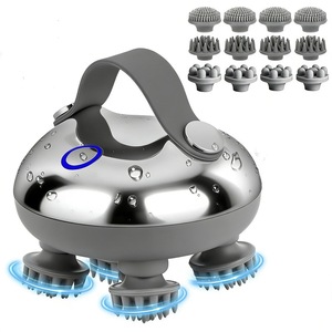 Masseur électrique portable pour le cuir chevelu, étanche IPX7, appareil de massage de la tête, masseur corporel complet, brosse électrique pour le nettoyage du visage - Product Image 1