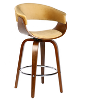 Tabourets de bar et ensembles de chaises de salle à manger de restaurant, chaise de cuisine, tabourets de bar en velours, chaise de bar pivotante en cuir PU, noir moderne, panneau