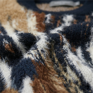 Pull en mohair à col roulé pour homme, motif <span class=keywords><strong>zèbre</strong></span>, tricoté duveteux, pull ample et chaud pour l'hiver, tricot épais à manches longues - Product Image 6