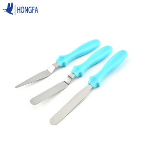 Hongfa Stainless Steel <b>Cake</b> Spatula 3-Piece Set Pink Handle Baking Tool For <b>Cake</b> <b>Decorating</b> - Product Image 4