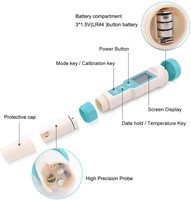 Testeur de qualité de l'eau numérique portable 5 en 1 avec affichage numérique TDS/EC/PH/Salinité/Température, conductimètre, stylo de mesure personnalisable OEM